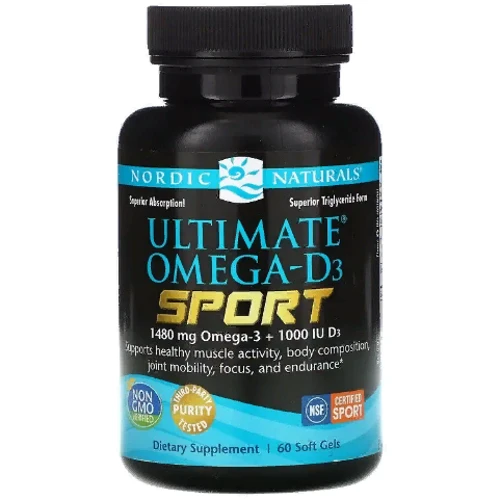 Nordic Naturals Ultimate Omega-D3 Sport 1000 mg Вітамін D3 60 капсул