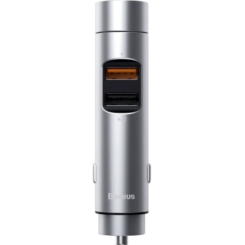 Зарядний пристрій Baseus Car Charger 2хUSB Energy Column + Bluetooth FM 18W Silver (CCNLZ-C0S): Сила струму 2.4А и более