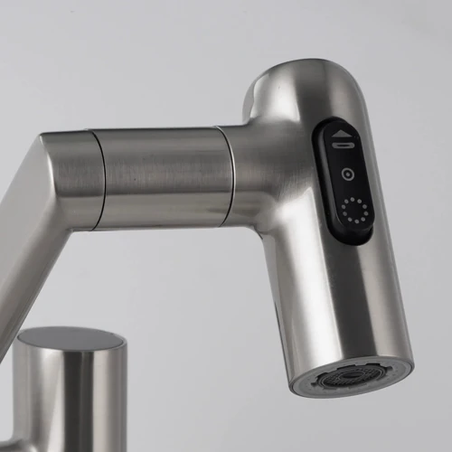 Смеситель для раковины Lefton Single-Hole Rotatable Faucet with Temperature Display-BF2204 Brushed Nickel фото 10