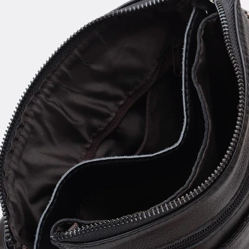Мужская сумка планшет Borsa Leather черная (K12056-black): Фактура Матовая, Зернистая