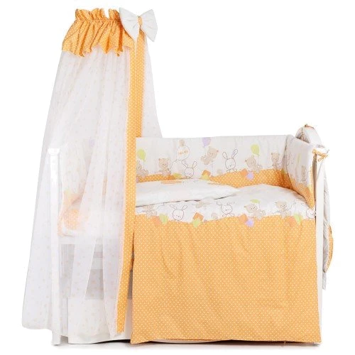 Постельный комплект 7 эл. Twins Comfort New 4051-C-121, Горошки, оранжевый: Тип постельный комплект