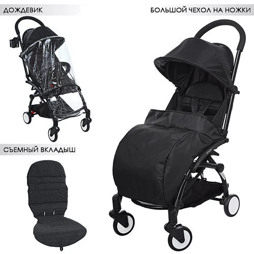 Візок Bambi Yoga M 3548-2-2 Чорний горох: Можливість встановлення люльки немає
