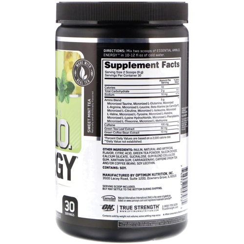 Аминокислота для спорта Optimum Nutrition Essential Amino Energy 270 g /30 servings/ Sweet Mint Tea: Тип Комплексные