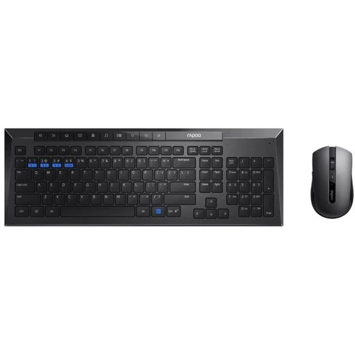 Комплект бездротовий RAPOO 8200M Wireless Black: інтерфейс підключення Wireless