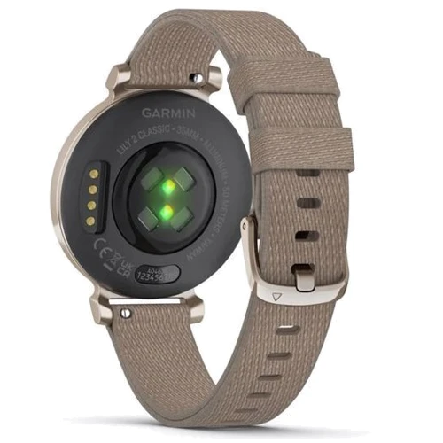 Смарт-часы Garmin Lily 2 Classic Cream Gold with Coffee Fabric Band (010-02839-14): Особенности Металлический корпус, Водонепроницаемые, Бесконтактная оплата