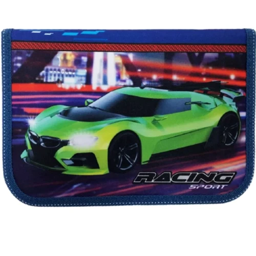 Пенал Class Racing 1 отделение 1 отворот с наполнением синий (20305С)