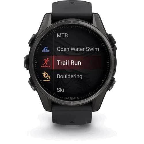 Смарт-часы Garmin Fenix 8 AMOLED 43mm Sapphire Carbon Grey DLC with Black/Pebble Grey Silicone Band (010-02903-21): Материал ремешка Силикон