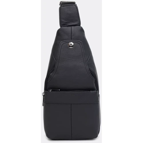 Чоловіча сумка-слінг Keizer чорна (k1685bl-black): Фактура Зернистая, Матовая
