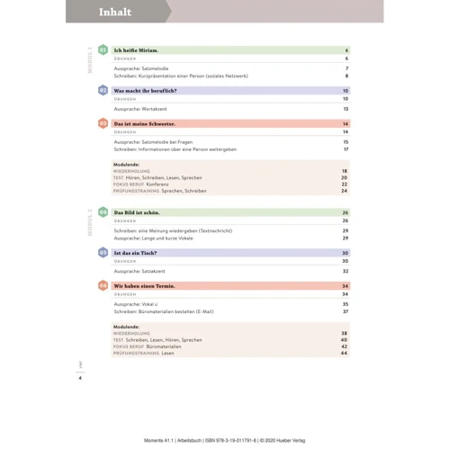 Momente A1.1: Arbeitsbuch plus interaktive Version: Обкладинка Мягкая