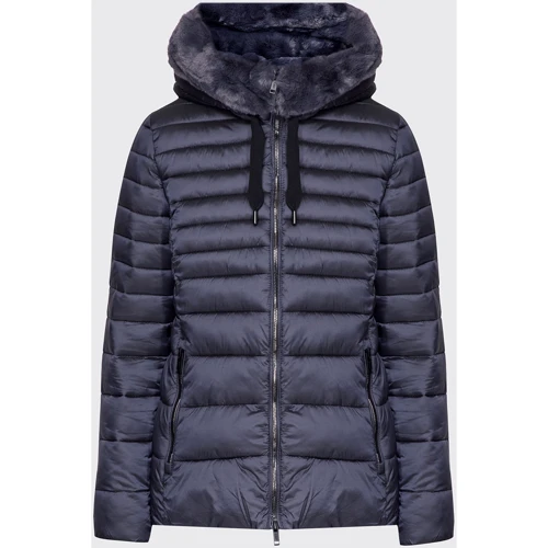 Куртка CMP Woman Jacket Fix Hood 31K3006F-U911 42 (34) синяя зимняя с капюшоном и мехом