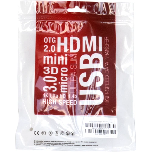 Кабель і перехідник Display Port to HDMI 2.0m 30AVG 4Kx2K Extradigital (KBH1747)