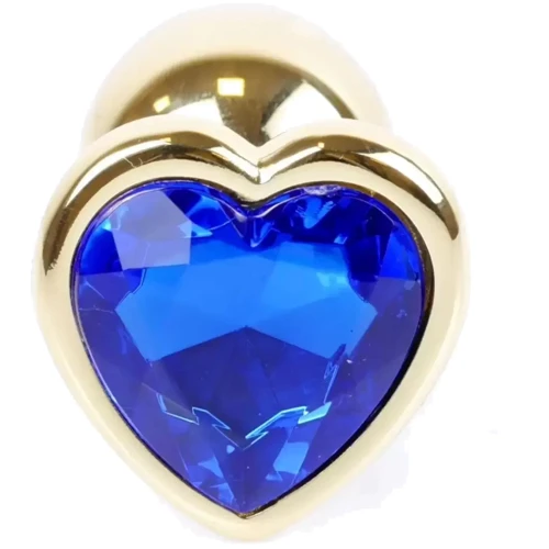Анальная пробка Boss Series - Jewellery Gold Heart PLUG Dark Blue S (BS6400041)