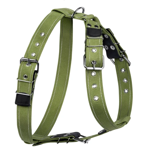 Шлея CoLLaR х/б тесьма со светоотражающей нитью для крупных собак 35 мм 93-105 см зеленая (0647): Производитель DOG Extreme