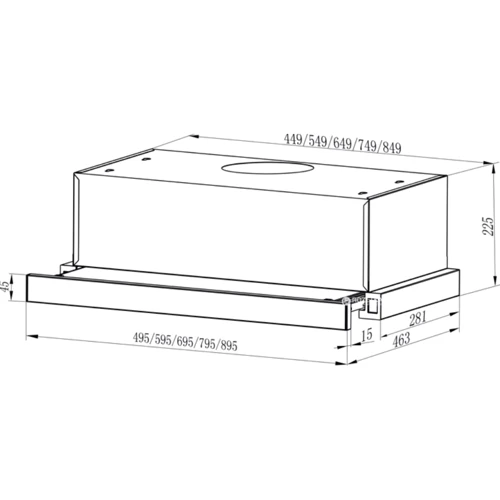 Вытяжка Interline SLIM BL A/60/2/T: Тип воздухоочистителя Рециркуляция, Отвод