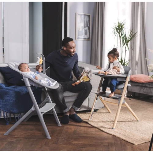 Стульчик для кормления с шезлонгом Kinderkraft Igee Calmee Cloudy Grey (KHIGCA00GRY0000)