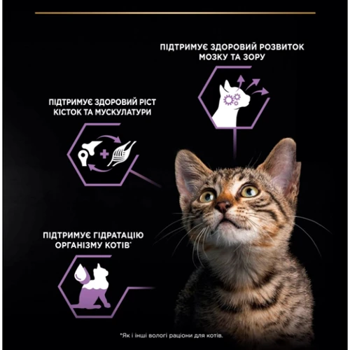 Влажный корм для котят Pro Plan Kitten Healthy Start с индейкой. Кусочки в паштете 26х75 г (8445290178862) фото 8