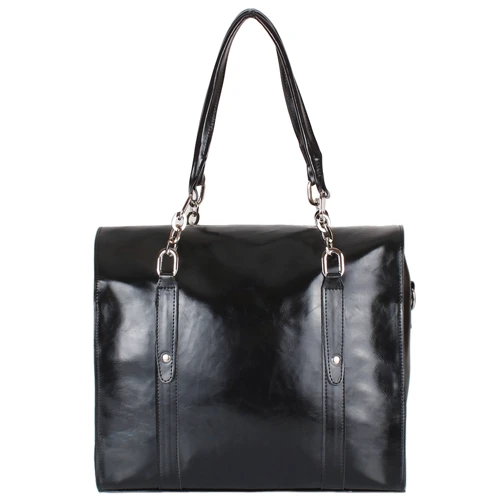 Женская сумка тоут Laskara черная (LK10201-black): Тип ручки Плечевой ремень, С двумя ручками, Со съемным ремнем
