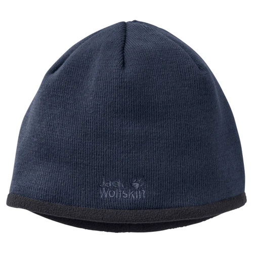 Шапка Jack Wolfskin Stormlock Logo Knit Cap L темно-синяя (1910371_1010)