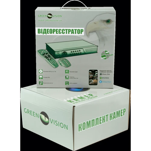 Комплект відеоспостереження Green Vision GV-K-G02 / 04 720р (LP4957): Кількість камер в комплекті 4