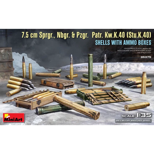 Снаряды MiniArt для пушки 7,5 cm Pzgr. Patr. Kw.K.40 (Stu.K.40)