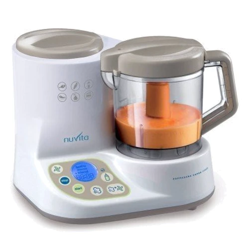 Детская пароварка-блендер Nuvita 6in1 Papasana Vapor Combo (NV1966): Материал насадок пластик, металл