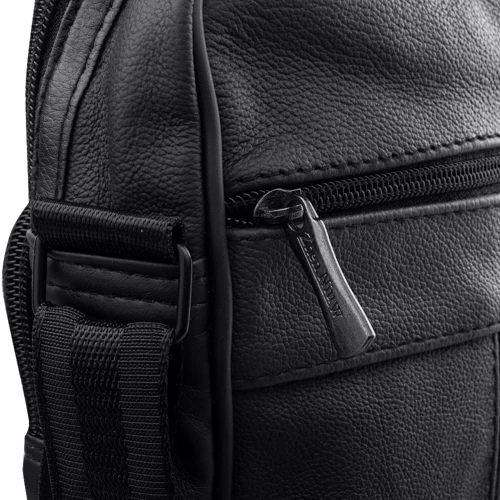 Чоловіча сумка планшет Valiria Fashion чорна (DETAW8029-3): Застібка Блискавка