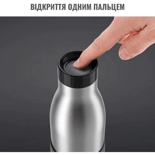 Термос Термопляшка Tefal Bludrop soft touch 500 мл графітовий (N3110510): Матеріал корпусу нержавіюча сталь