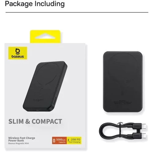 Внешний аккумулятор Baseus Power Bank 5000mAh Magnetic Wireless 20W Black (P10022107113-00) фото 12