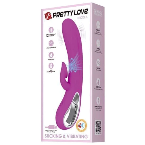 Вибратор с вакуумной стимуляцией клитора Pretty Love - Nicola, BI-014398