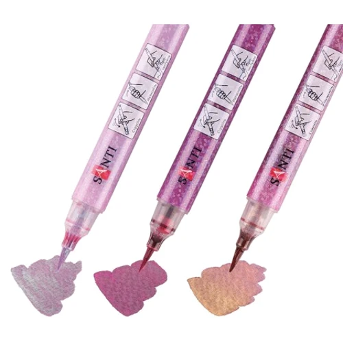Маркеры SANTI Glitter Brush акварельные, оттенки розового с глиттером 3 шт (390773): Пол Мальчик, Девочка
