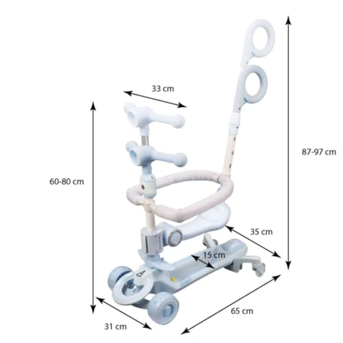 Самокат дитячий 5 в1 Maraton Baby Care 388 блакитний: Тип гальма ножной