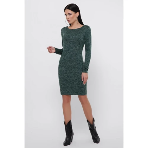 Платье FashionUp PL-1812B 42 зеленое повседневное до середины бедра