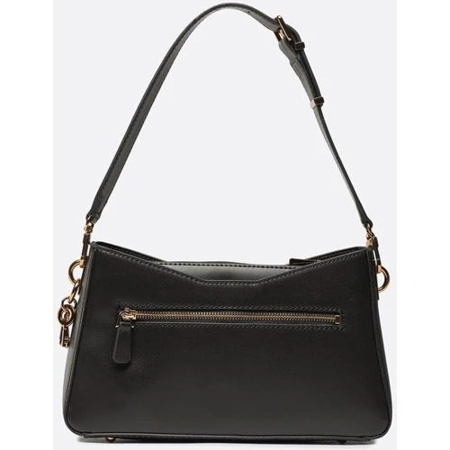 Женская сумка багет GUESS GINEVRA ELITE SHOULDER BAG черная (HWVZ8734180-BLA): Фактура Матовая, Гладкая