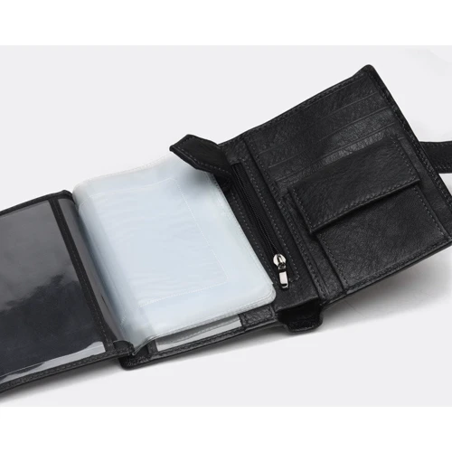 Чоловіче портмоне Ricco Grande чорне (K1302-black): Формат гаманця вертикальний