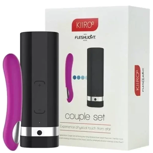 Интерактивный набор мастурбатор + стимулятор точки G Kiiroo Onyx+ and Pearl 2 Couple Set Purple