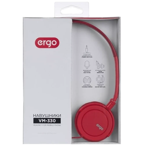 Навушники Ergo VM-330 Red: Чутливість (дБ) 102