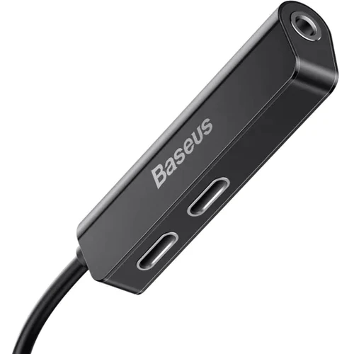 Адаптер Baseus Adapter L52 Lightning to 2xLightning+3.5mm Black (CALL52-01) фото 4
