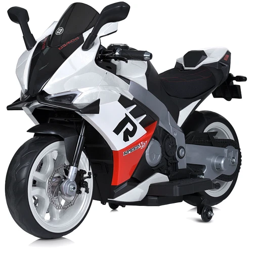 Детский электромотоцикл Bambi белый (M 6013EL-1(24V)): Вид мотоцикл