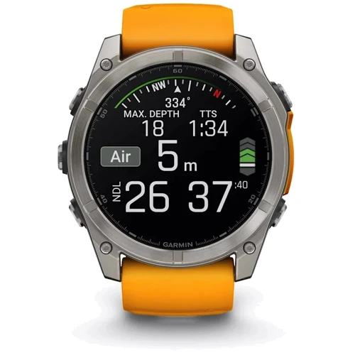 Смарт-годинник Garmin Fenix 8 AMOLED 51mm Sapphire Titanium з Spark Orange/Graphite Silicone Band (010-02905-11): Стандарт захисту 10 ATM