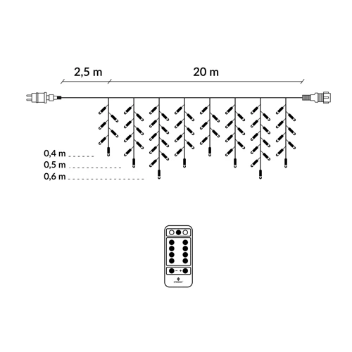 Гирлянда бахрома уличная (наружная) Springos 20 м 500 LED Pilot CL504 Cold White фото 9