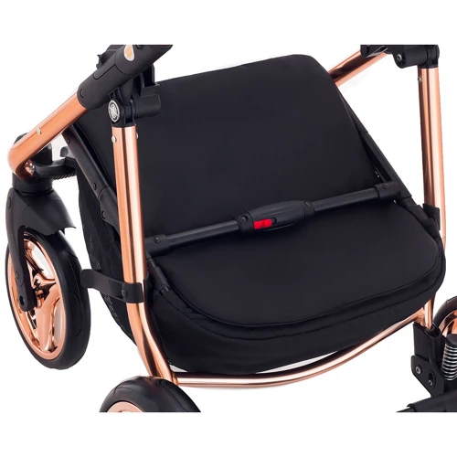 Універсальна коляска 2 в 1 Adamex Sierra Polar (Pink Gold) SR408 чорний - чорний шкіра (перфорація) фото 8