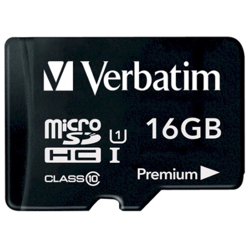Карта пам'яті Verbatim 16GB microSDHC Class 10 UHS-I U1 V10 Premium + adapter (44082): Тип карти MicroSDHC
