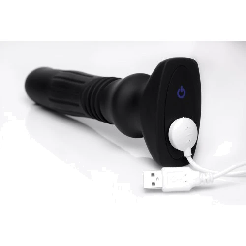 Анальный вибратор с толчковыми движениями Thunderplugs Silicone Swelling & Thrusting Plug with Remote Control