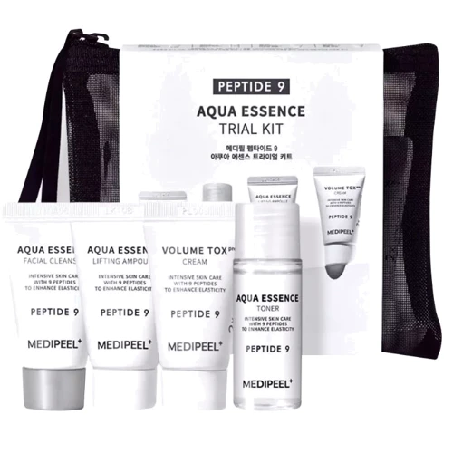 Medi Peel Peptide 9 Aqua Essence Trial Kit Набор миниатюр (Cleanser15ml+Toner20ml+Ampoule15ml+Cream15g)