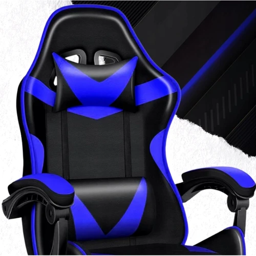 Кресло геймерское PLAYER с подставкой для ног Blue/Black (100002) фото 2