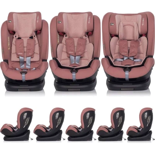 Автокресло EasyGo Convert izofix 0-36 9024-ECis-08 Rose, розовый: Группа 0/1/2/3