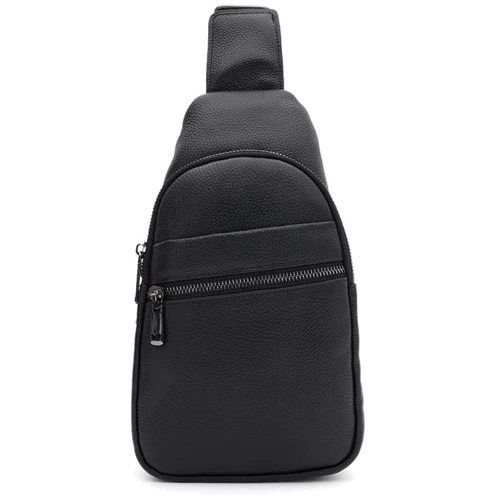 Мужская сумка-слинг Borsa Leather черная (K13295bl-black): Пол Мужской