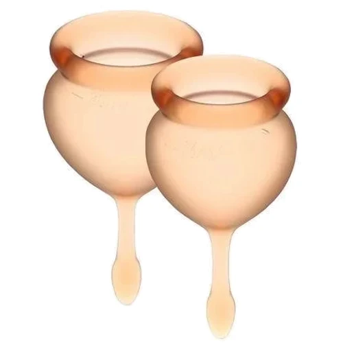 Набір менструальних чаш Satisfyer Feel Good (orange), 15мл і 20мл, мішечок для зберігання: Тип набір