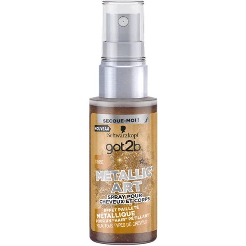 got2b Metallic Art Spray 50 ml Спрей-блеск для волос и тела оттенок золотой