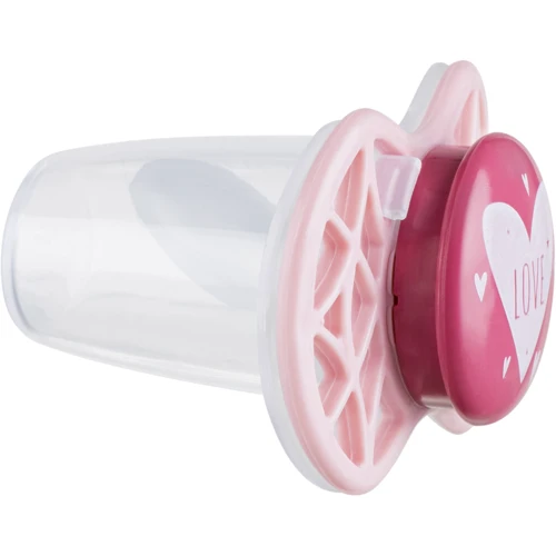 Пустушка Nuvita Air55 Cool ортодонтична з ковпачком LOVE 0m+ рожева (NV7064PR) фото 5